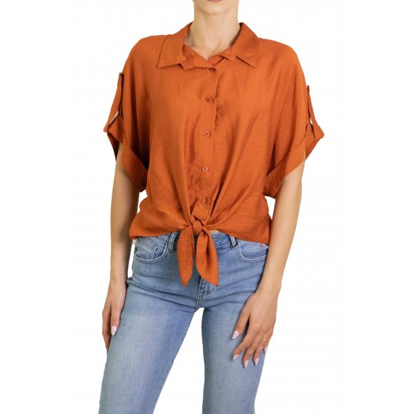 Camicia tinta unita manica corta